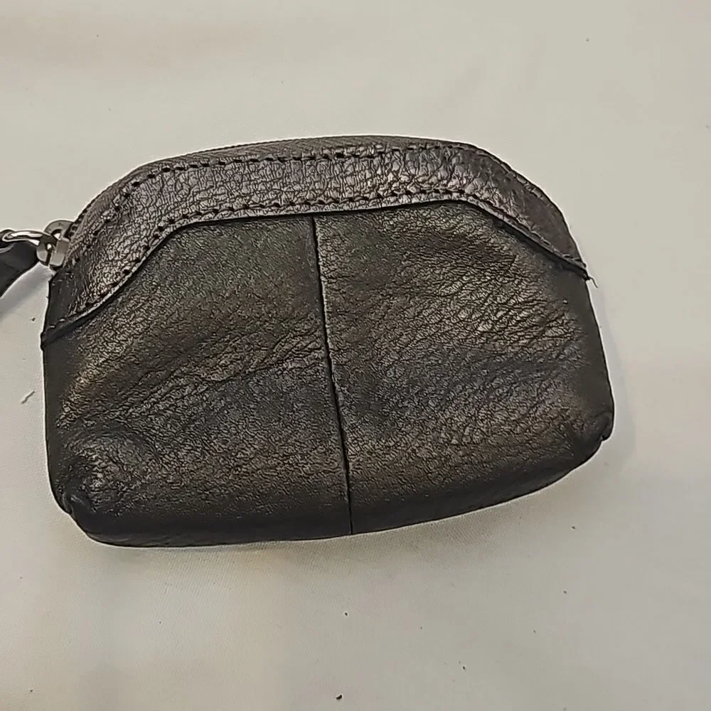 Brand new Brighton platinum leather coin purse zipper